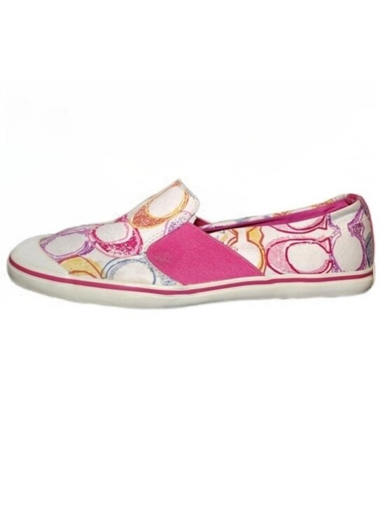 Coach Shoes - Vintage Coach Kaycee Slip On Sneakers 8.5 Poppy Dream Colorful Signature C